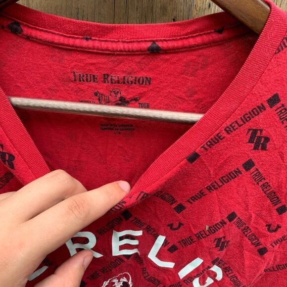 True Religion BIG LOGO T Shirt Large - Picture 2 of 3